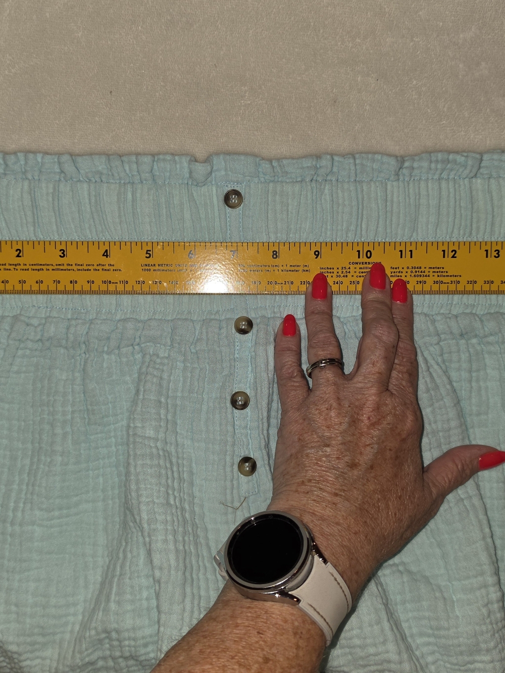 Simply Southern Ice Mint Gauze Smocked High Waist Shorts S/M - Picture 7 of 7